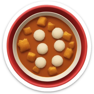 katsu curry in a red bowl sticker