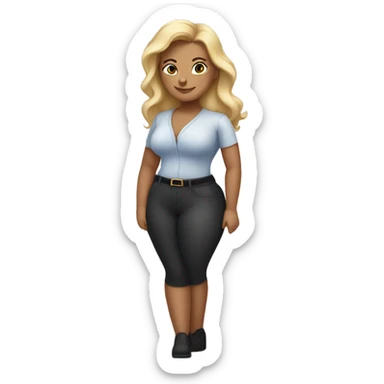 Slim-Thicc caucasian woman posing (hourglass figure) sticker