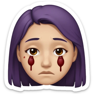 sad emoji with bruise under eye sticker