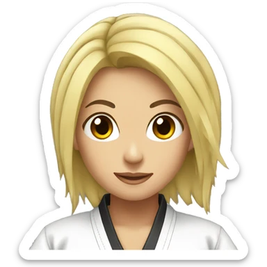 female with black hair bjj sticker