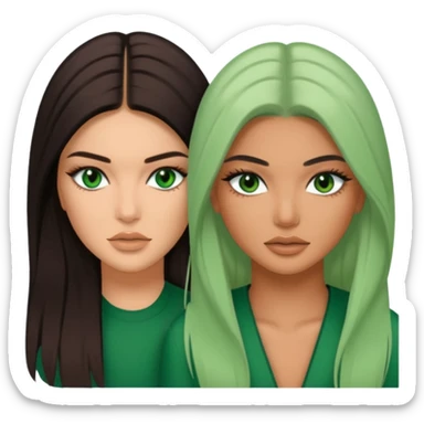 Kendal Jenner with green eyes tan skin long hair Kylie Jenner sticker