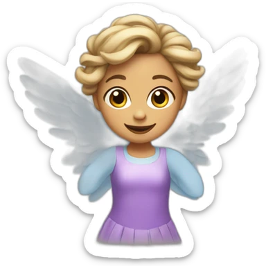 Flying girl in a dress with waving hair and wings sticker