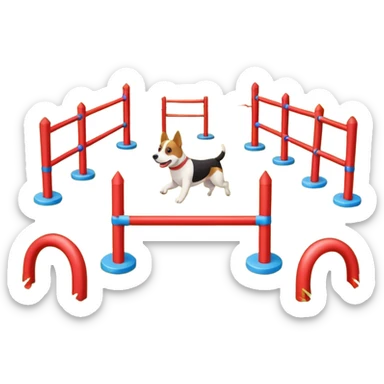 dog agility course sticker