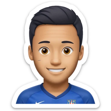 Neymar in blue soccer cloth, smile  sticker