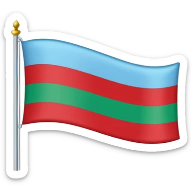 Dagistan flag red down mid light blue and green above sticker