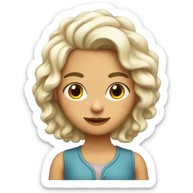 Chica joven mu blanca con pecas y pelo liso un poco ondulado  sticker
