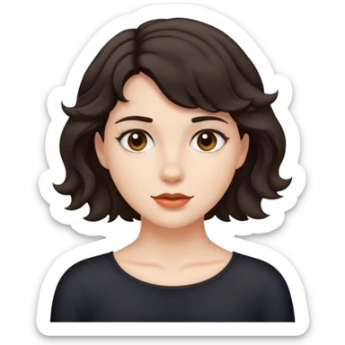 matt girl with short wavy dark hair sticker