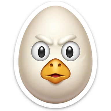 chiken egg with human mad face and feets sticker