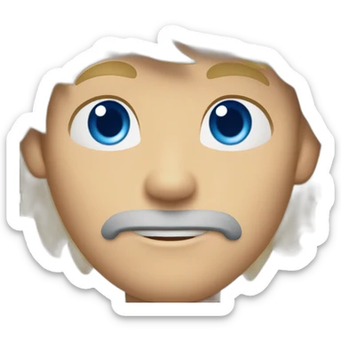 Blonde hair blue eyes red goatee on chin spiked hair on top sticker