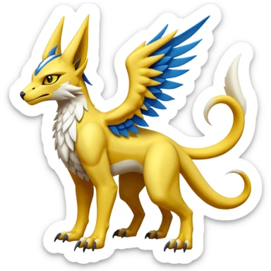 Alpha Renamon-Gryphon-Zeraora-Bastet-Koraidon-Latias-Vernid-Sergal-fusion-hybrid-creature sticker