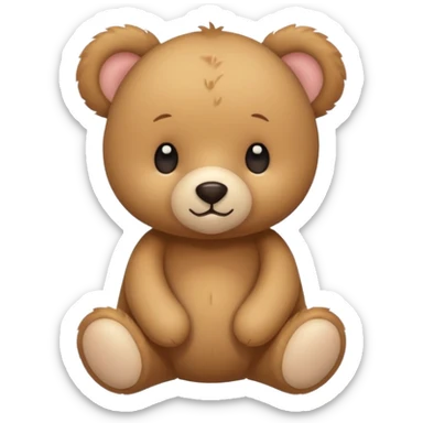 Cute flat-style teddy bear icon for infant daycare. i want to feel safe when see that teddy
 sticker