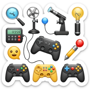 create an emoji pack for a discord server with this description Initially, ADN-13 began as a private Discord server for three scientists. They discovered that gaming sessions and informal communication revealed cognitive potential better than any laboratory tests.  sticker