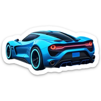 An icon showing a sleek car speeding through a neon-lit city, inspired by Need for Speed. The design features dynamic motion lines, glowing tires, and a racing track in the background. Bright lights and fast movement capture the thrill of high-speed racing. Transparent background. sticker