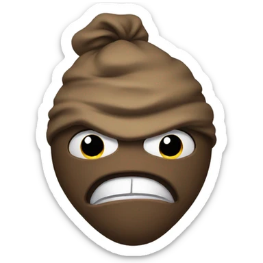 angry poop emoji wearing ninja mask sticker