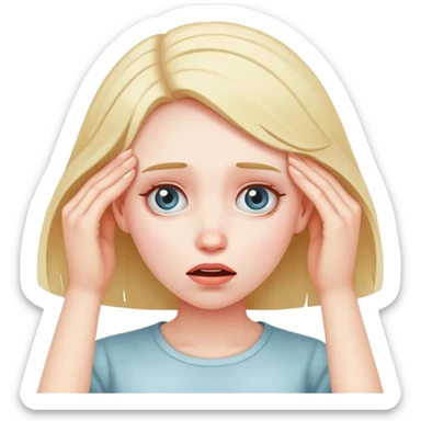 Girl dizzy from hitting head sticker