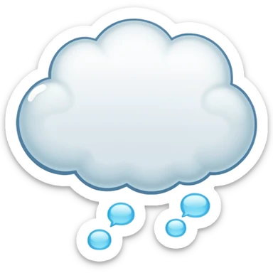 empty comic thought bubble, rounded, with small trailing bubbles, no face sticker