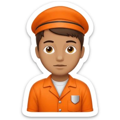 prisoner with an orange uniform sticker