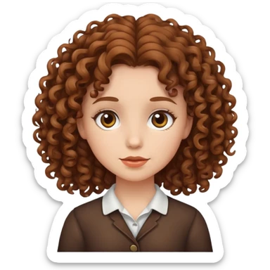 Girl brown curly hair sticker