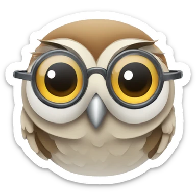 owl who tell a story with monocle sticker