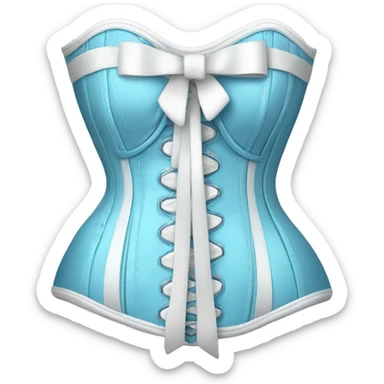 Baby blue corset with a white bow sticker