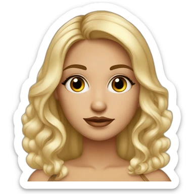 una chica blanca de cabello oscuro mediano ondulado y fleco en la parte frontal con nariz pequeña respingada, ojos cafés oscuros, lentes de cateye negros y labios bonitos  sticker