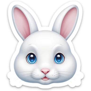 Conejo blanco de ojos azules cute sticker