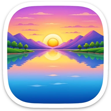 nature, sunrise on a river sticker
