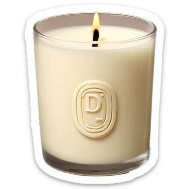 realistic cream coloured diptyque branded candle sticker