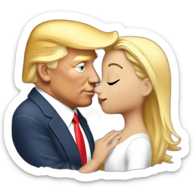 trump kissing his daughter, positivity, inclusiveness sticker