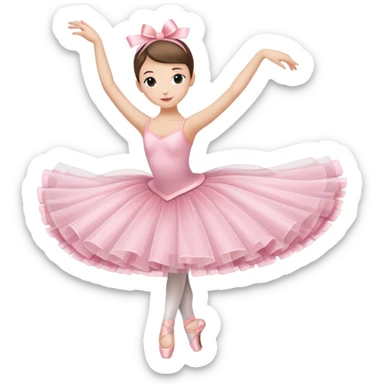 A coffee cup with arms and legs wearing a pink ballet tutu in a graceful dance pose sticker