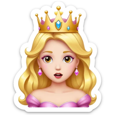  Princess Blowing Glitter with an Alarm Siren Emoji  sticker