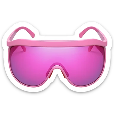 oversized pink shield visor sunglasses, early 2000s style, no frame, futuristic sticker