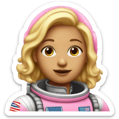 Pink astronaut girl blonde  sticker