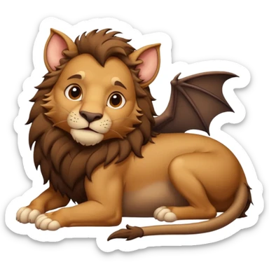 Bat chilling in lion’s stomach sticker