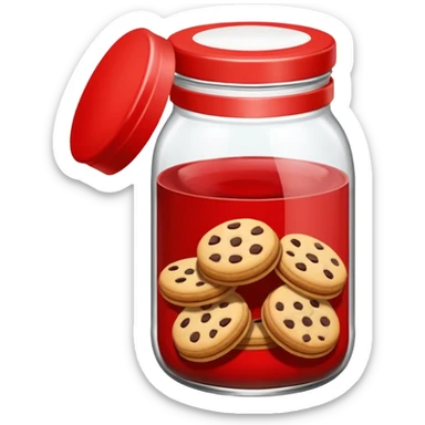 Haz un tarro de galletas y que en el interior contenga varias galletas que la base sea roja con pepitas de chocolate blanco sticker