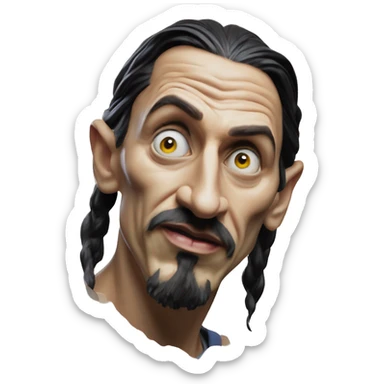 Warcraft award winning Zlatan in Oppenheimer style, oil paint, mysterious eyes, intricate lips, masterpiece pose, odd perspective, beautiful, desirable, logical sticker