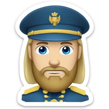 ukrainian military man with blonde with a beard and blue eyes who looks like ragnar lodbrok sticker