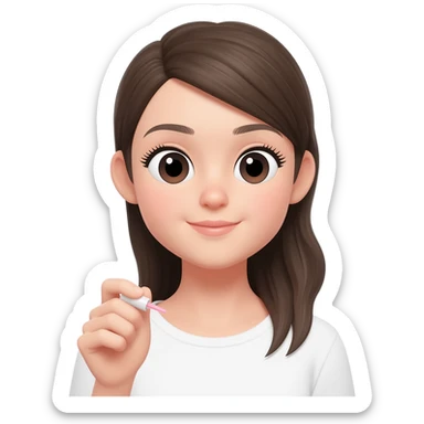 Girl getting nails painted
 sticker