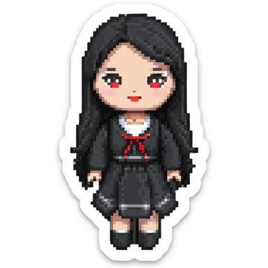 Asian woman doll sticker