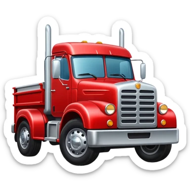 A red truck with a TIR emblem sticker