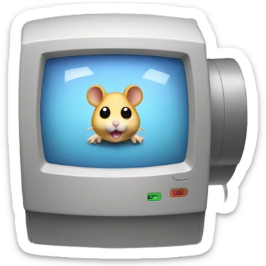 desktop pc powered by hamster on wheel sticker