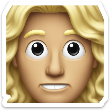 realistic-looking trump with wavy blond hair on a cellphone sticker