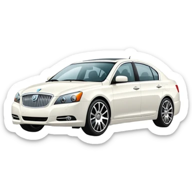 A cinematic, high-detail photograph of a glossy white Ravon Gentra 2013 sedan with tinted windows and custom alloy rims sticker