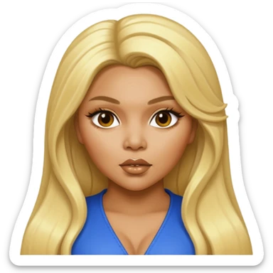 Lil Kim with long blonde hair sticker