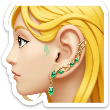 Elvish fae shiny sparkly translucent diaphanous ear climber ear cuff ear piece apparel sticker