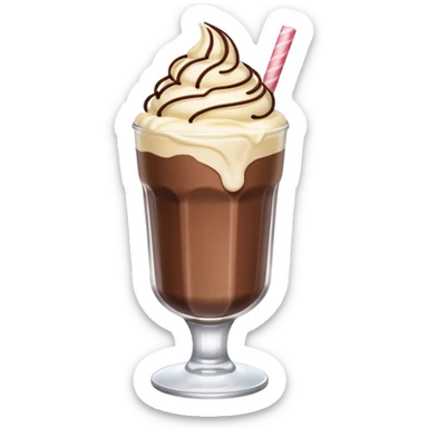 Choco milkshake with vanila ice cream sticker