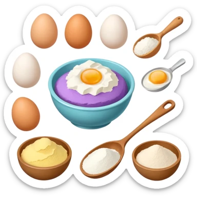 baking ingredients before preparation sticker