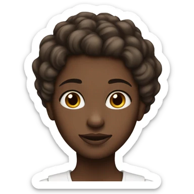 Black girl short hair white girl with brown hair sticker