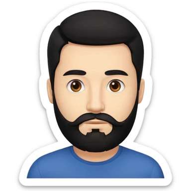 35 yaş sakallı siyah saç beyaz ten erkek sticker