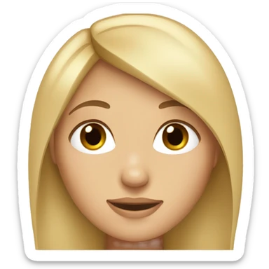 girl with straight blonde hair and brown eyes sticker
